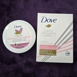 💜 3 for $15 | Dove Beauty Cream and Dry Shampoo Wipes Set